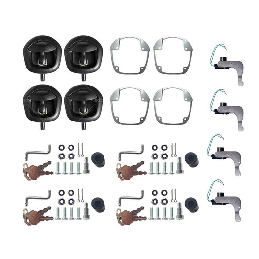 4x Power Operated Whale Tail T - Handle Folding Lock Suitable For Trailer Canopy Black DC 12V - Frazy's Auto Parts