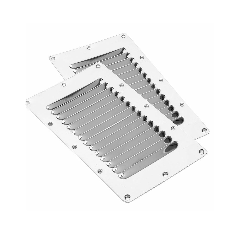 4x Stainless Steel Rectangular Air Vent Suitable For Caravan, Boat, Wall & Eave 228x127mm - Frazy's Auto Parts