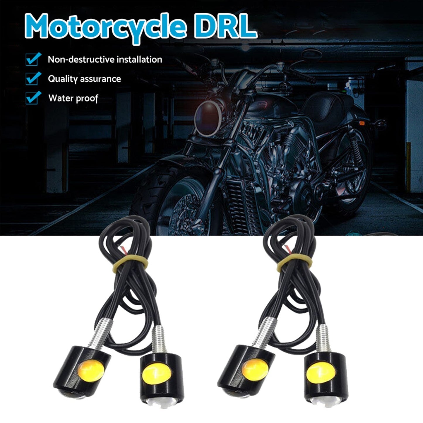 4x Universal 12V Mini Amber Motorcycle LED Indicator Turn Signal Lights - Frazy's Auto Parts