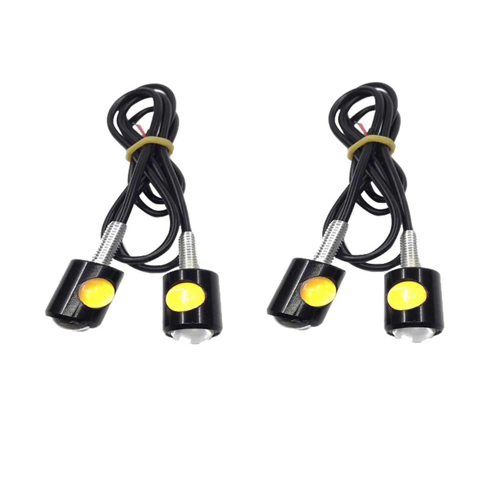 4x Universal 12V Mini Amber Motorcycle LED Indicator Turn Signal Lights - Frazy's Auto Parts