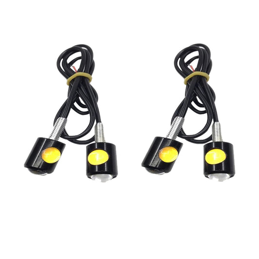 4x Universal 12V Mini Amber Motorcycle LED Indicator Turn Signal Lights - Frazy's Auto Parts