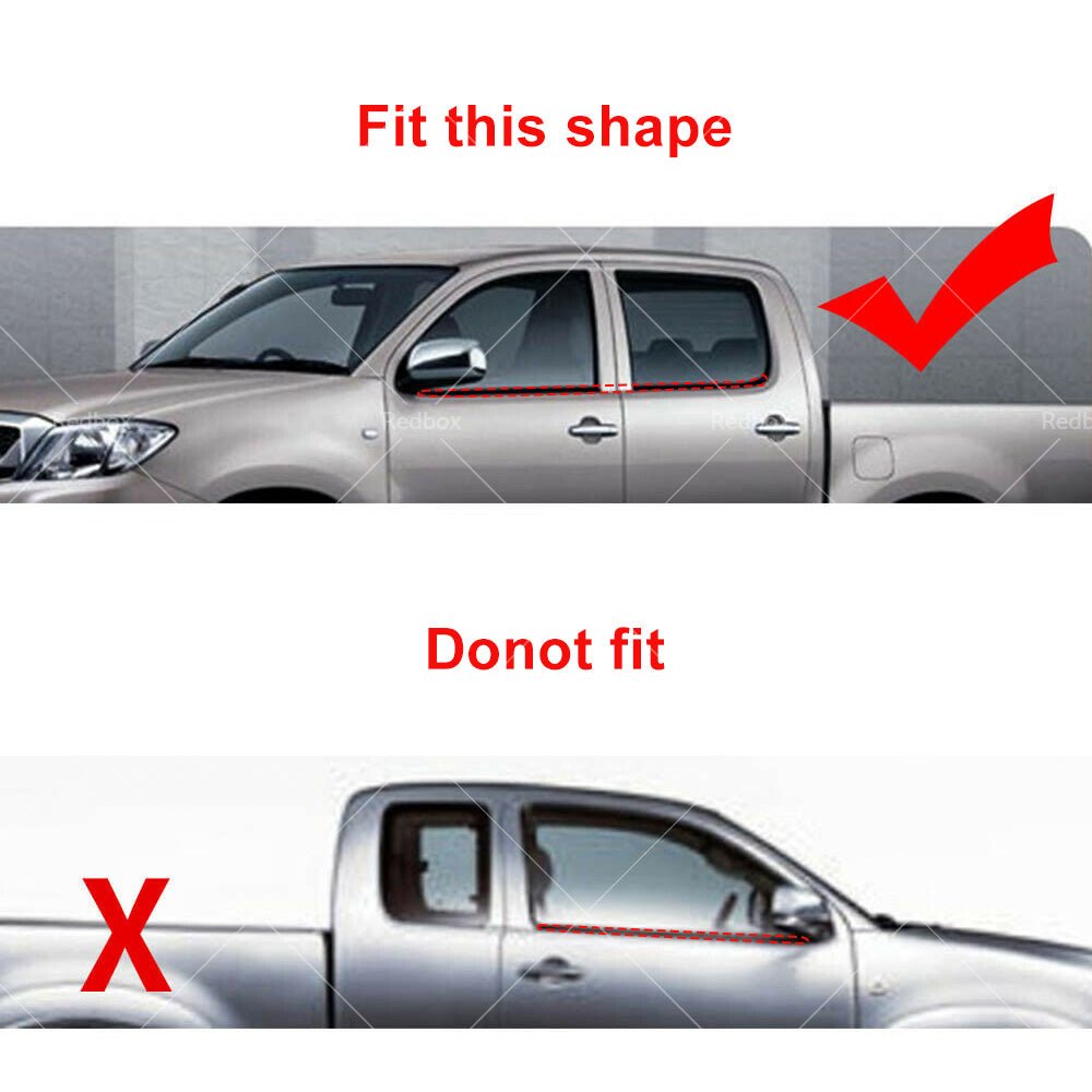 4x Window Moulding Trim Weather Strip Suitable For HILUX SR5 Double Cab 05 - 15 - Frazy's Auto Parts