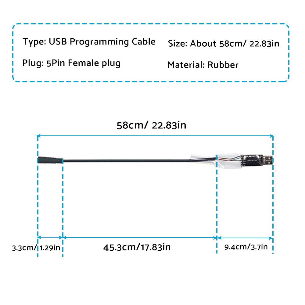 5 - Pin USB Programming Cable Suitable For Bafang BBS01 BBS02 BBSHD Mid - Drive Motor - Frazy's Auto Parts