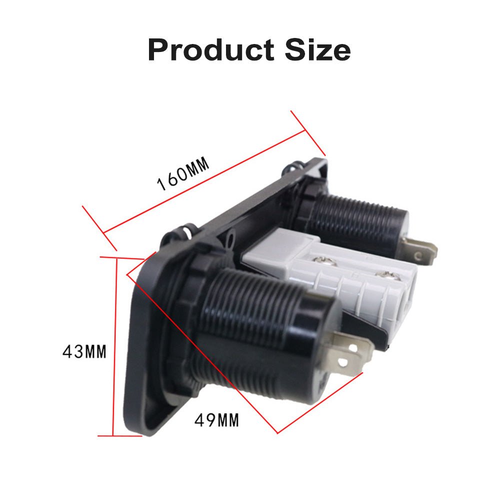 50 Amp Anderson Plug USB 3. 0 Cigarette Socket Flush Mount Recessed Plate REDARC - Frazy's Auto Parts