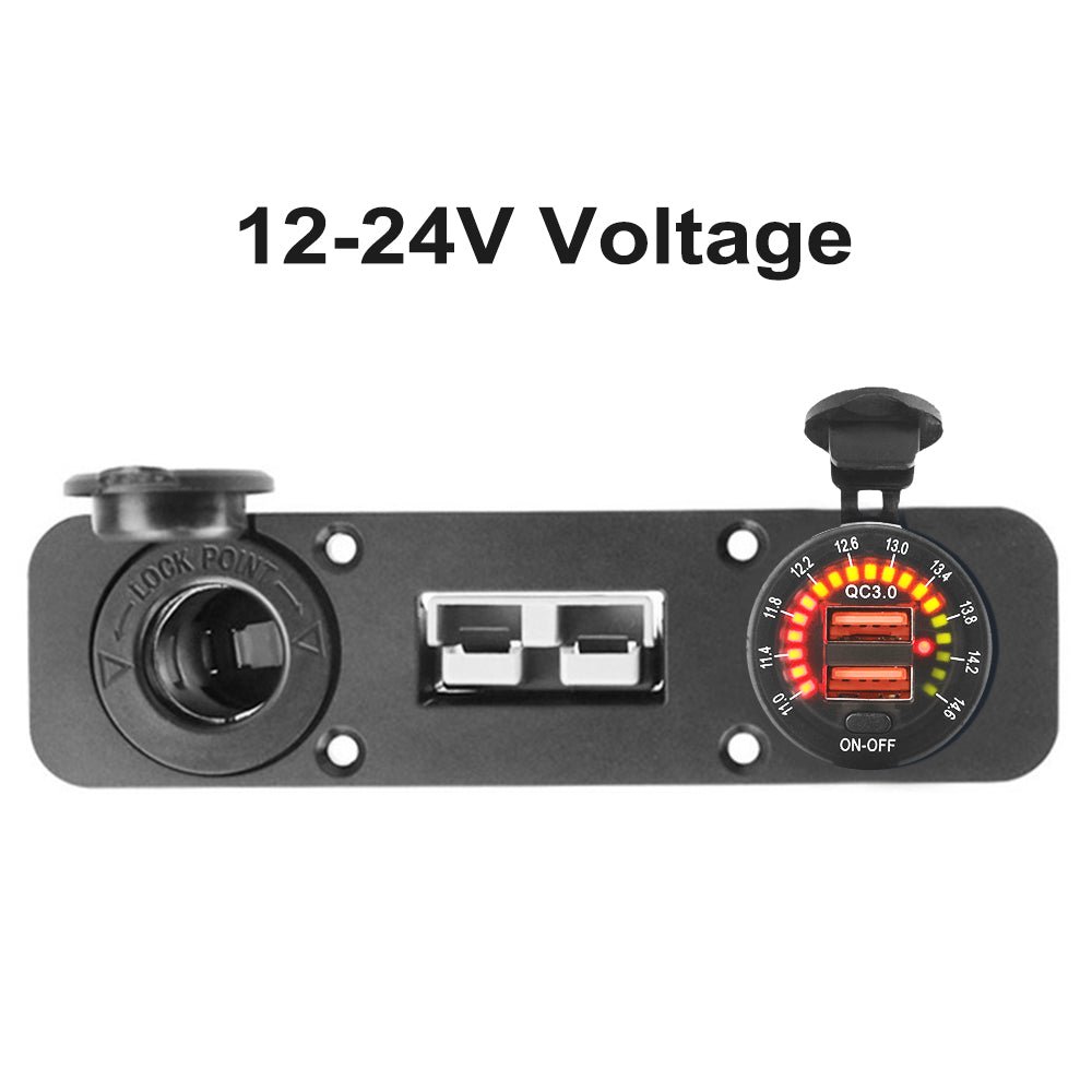 50 Amp Anderson Plug USB 3. 0 Cigarette Socket Flush Mount Recessed Plate REDARC - Frazy's Auto Parts