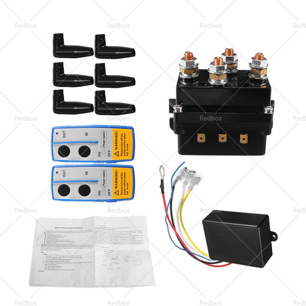 500A 12V HD Electric Contactor Winch Solenoid Twin Wireless Remote Recovery 4x4 - Frazy's Auto Parts