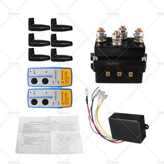 500A 12V HD Electric Contactor Winch Solenoid Twin Wireless Remote Recovery 4x4 - Frazy's Auto Parts