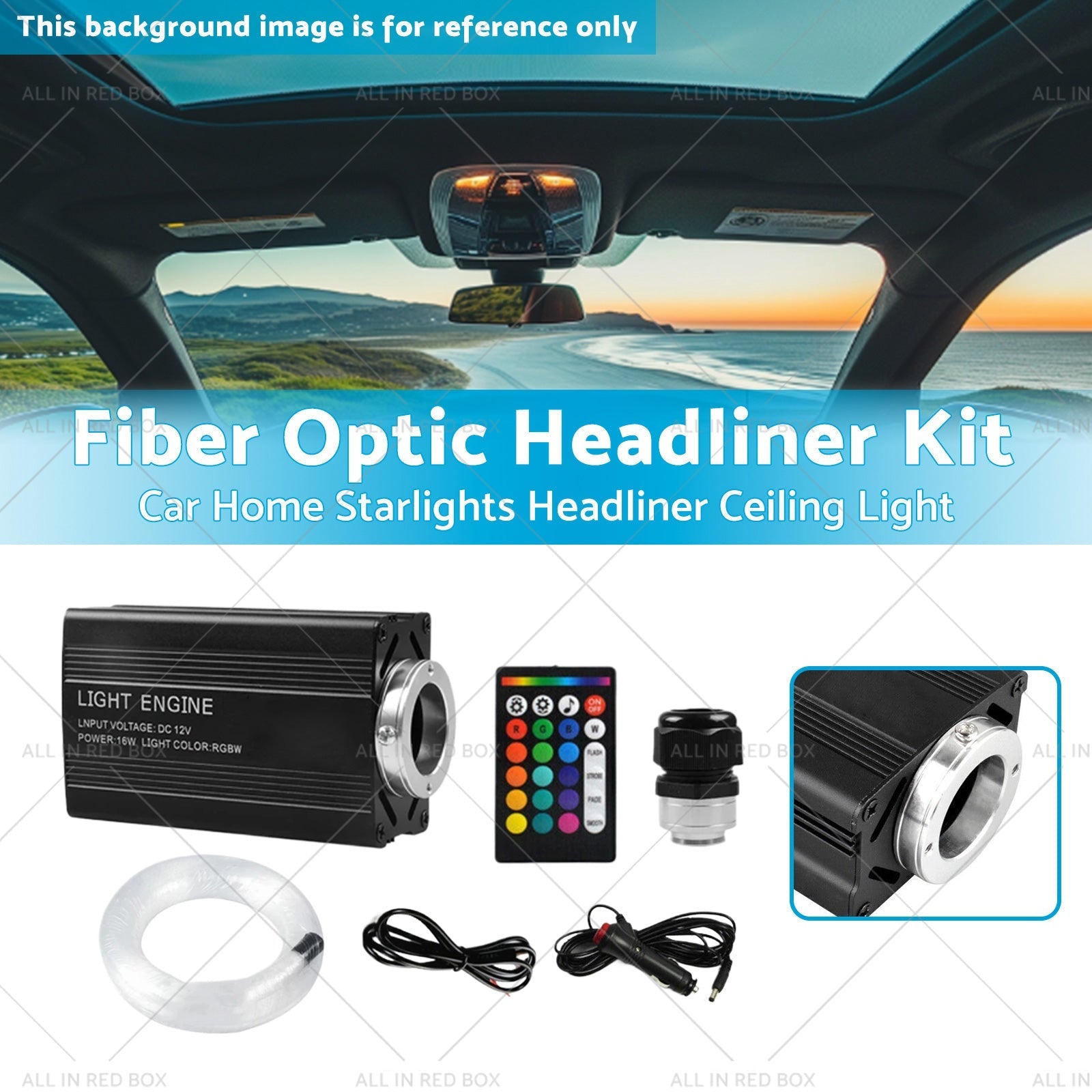 500PCS LED Fiber Optic Kit Car Home Starlights Headliner Ceiling Light w or Remote - Frazy's Auto Parts