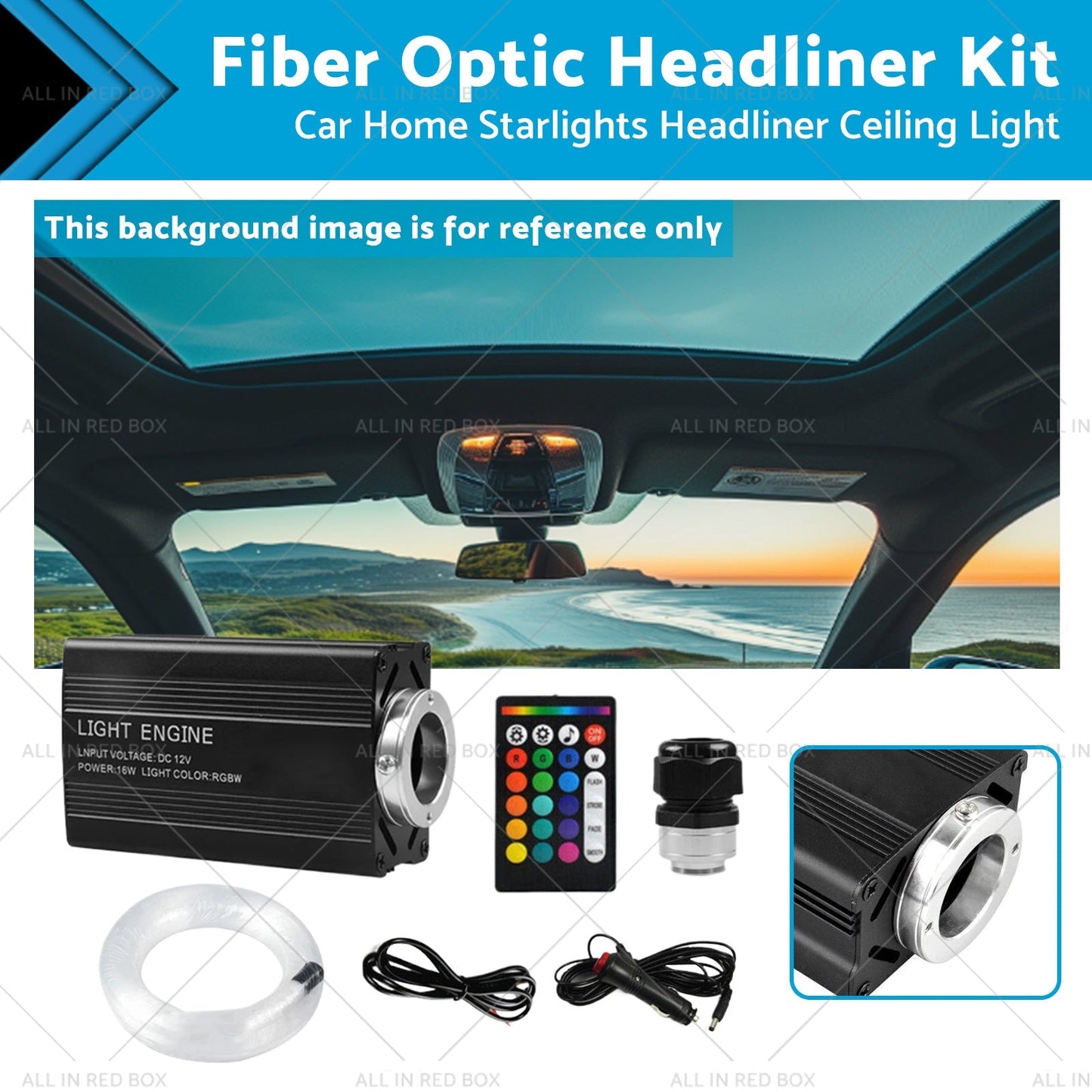500PCS LED Fiber Optic Kit Car Home Starlights Headliner Ceiling Light w or Remote - Frazy's Auto Parts