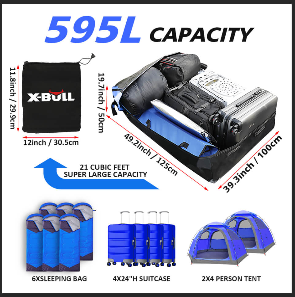 Car Roof Cargo Bag Waterproof Carrier Suitable For SUVs Trucks Vans & Cars-2
