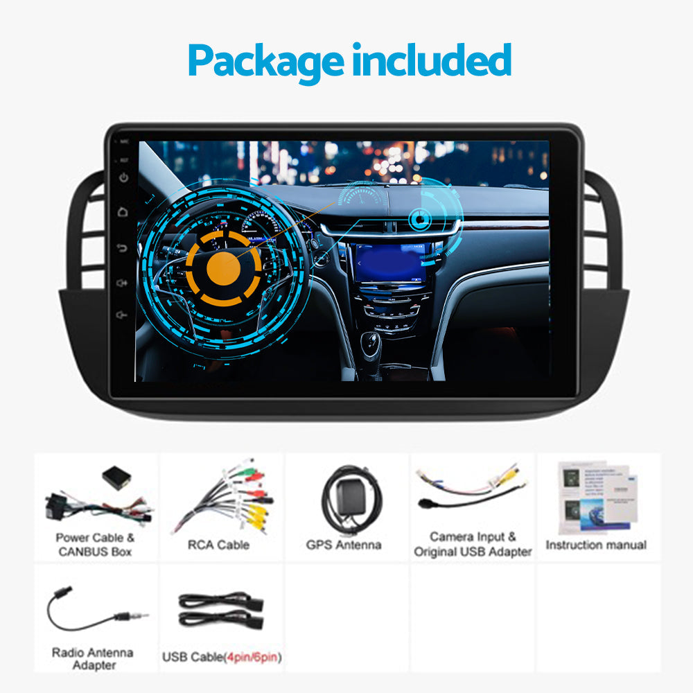 Android 15 Car Stereo 2+64GB Suitable for Fiat 500 2007–2015 CarPlay GPS WIFI-4