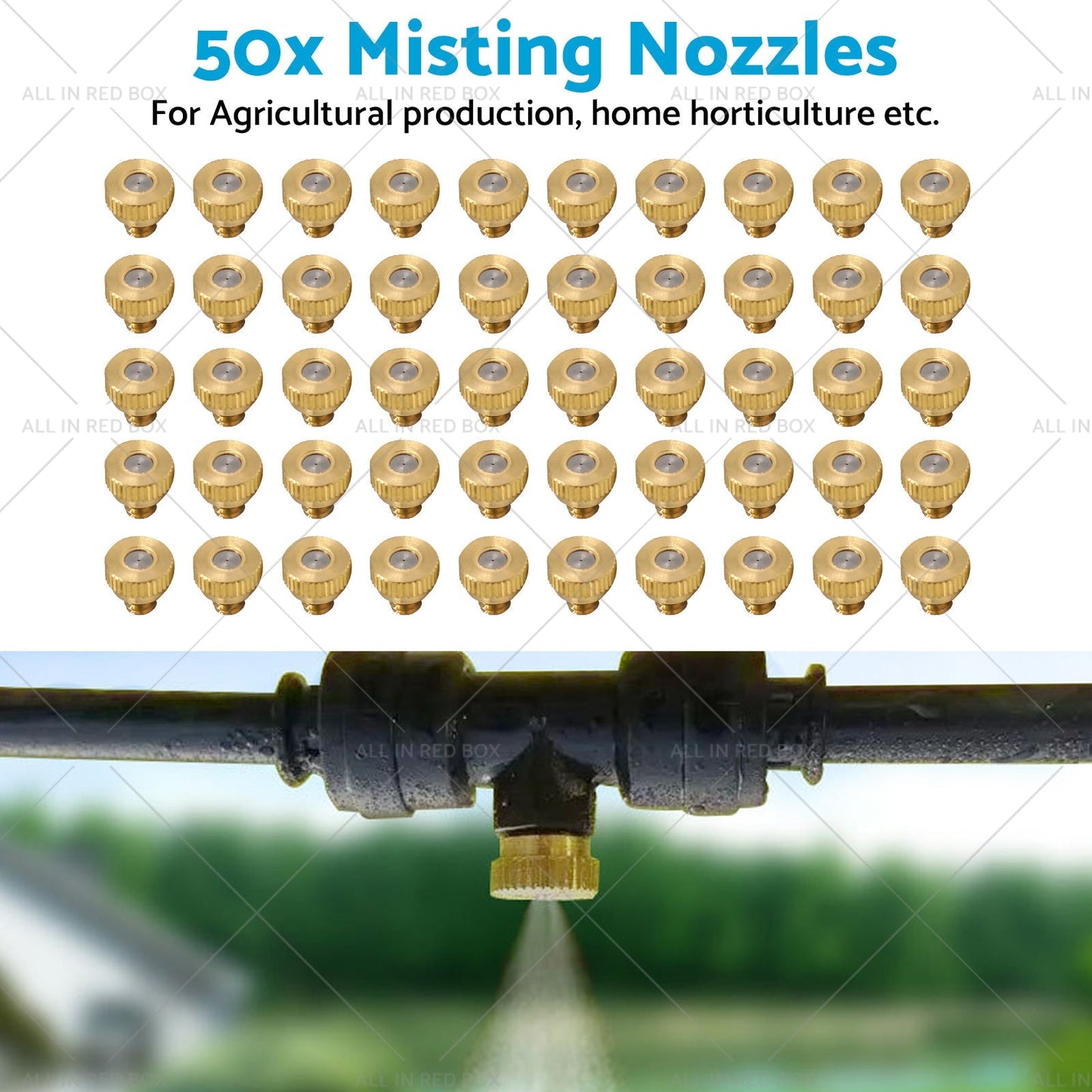 50x Brass Misting Nozzles 0.024 inch Suitable For Cooling System Water Mister Sprinkle - Frazy's Auto Parts