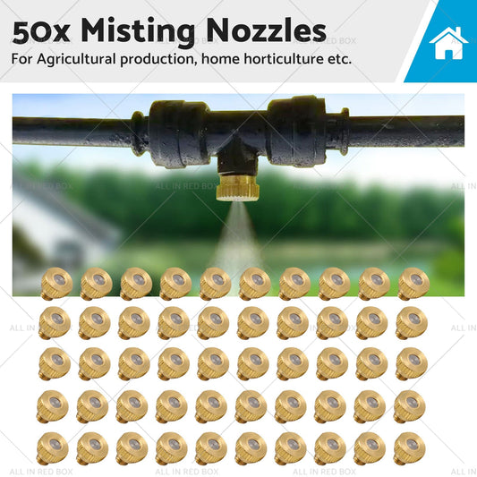50x Brass Misting Nozzles 0.024 inch Suitable For Cooling System Water Mister Sprinkle - Frazy's Auto Parts