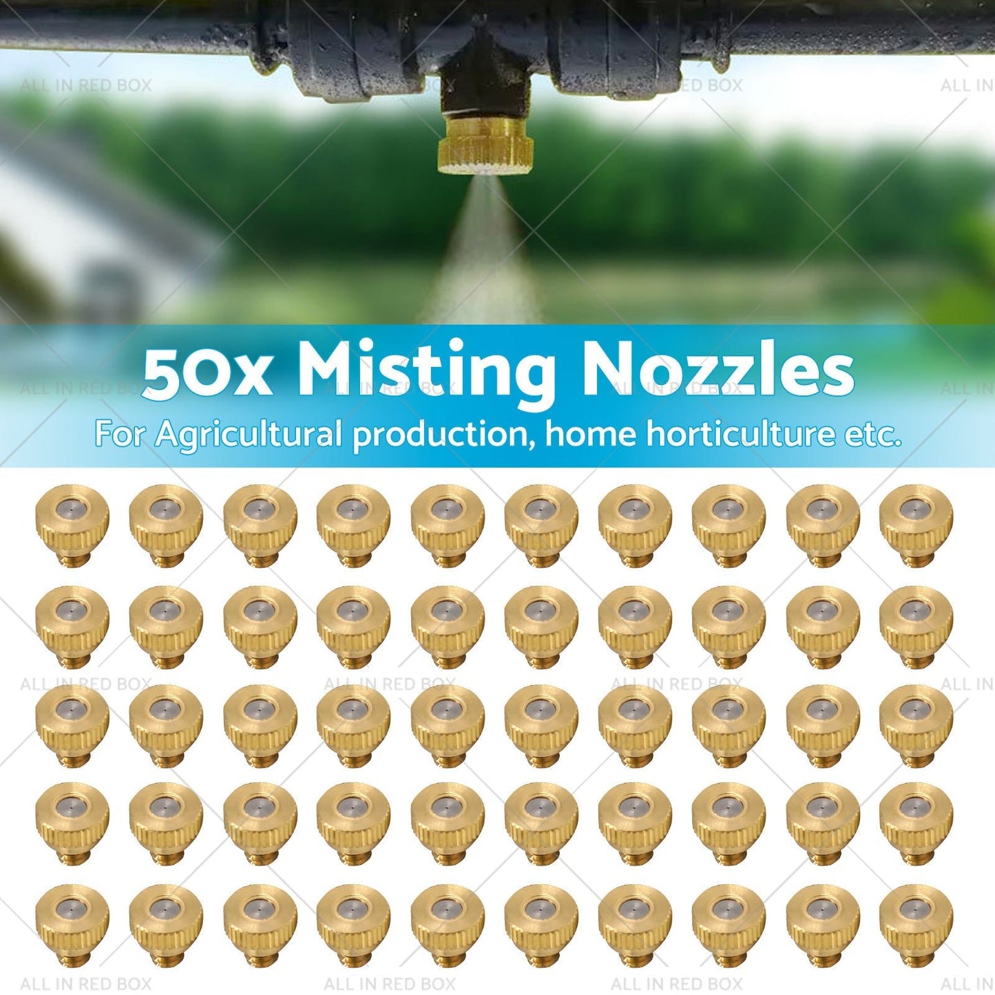 50x Brass Misting Nozzles 0.024 inch Suitable For Cooling System Water Mister Sprinkle - Frazy's Auto Parts