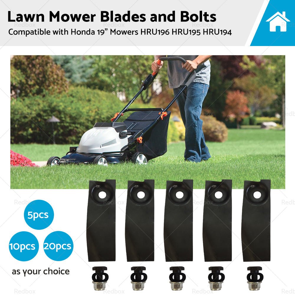 5/10/20x Lawn Mower Blades and Bolts For Honda19 Mowers HRU196 HRU195 HRU194 - Frazy's Auto Parts