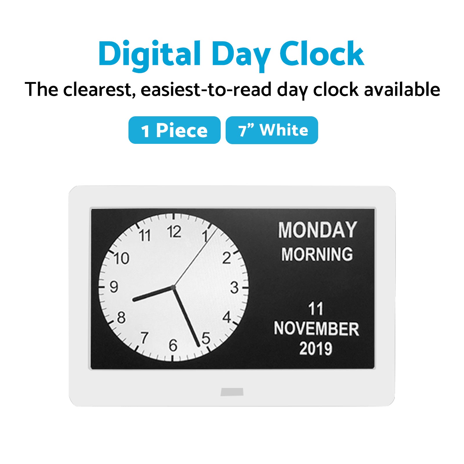 7 inch  LED Large Digital Day Clock Calendar Dementia Date Week Month Year Time Wall-1