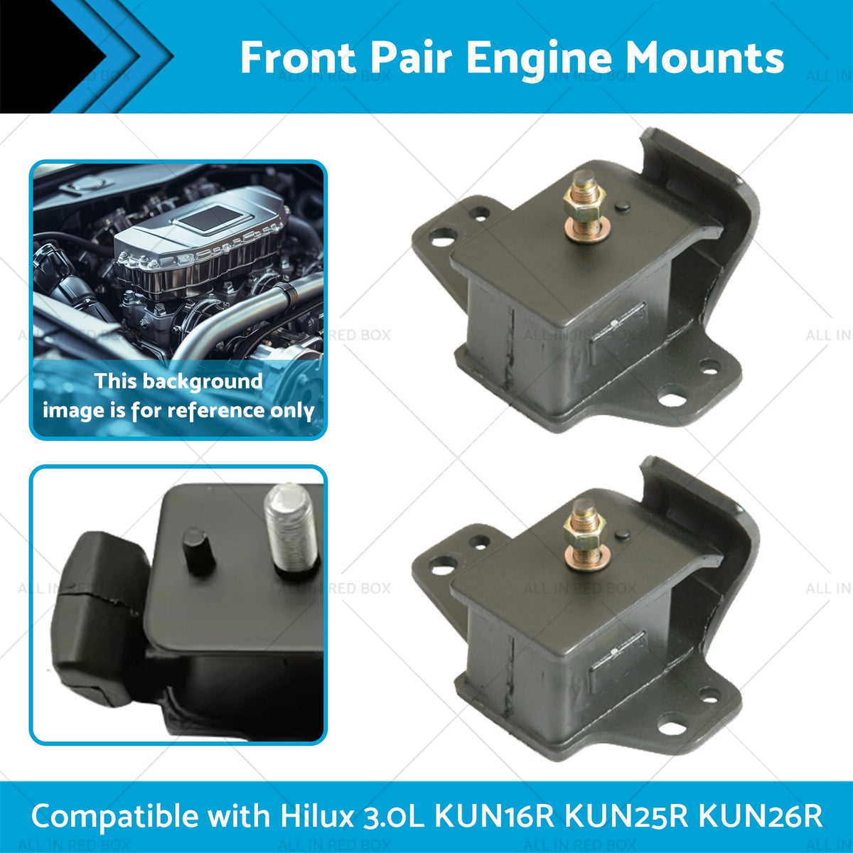 Front Pair Engine Mounts Suitable for Hilux 3. 0L KUN26R KUN16R KUN25R 05-16-1