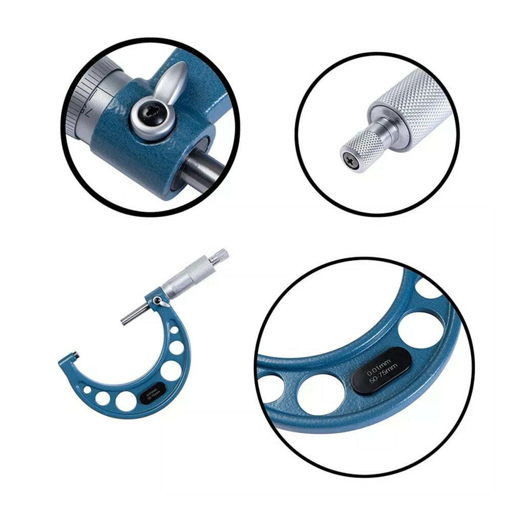 4x Outside Micrometer Set 0–100mm Carbide Tip Precision Measuring Tool 0.01mm Suitable For Machinist-4