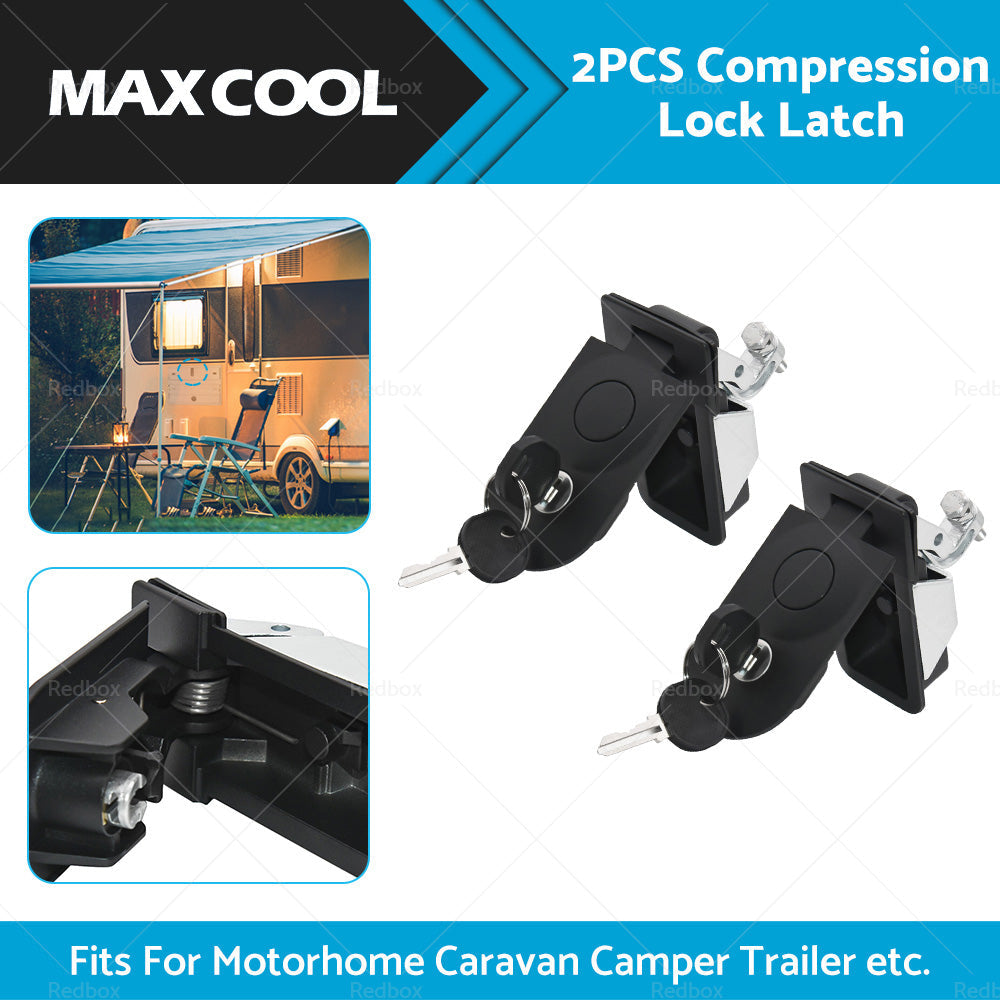 2PCS Compression Lock Latch Rounded End Tool Box For Caravan Camper Trailer-1