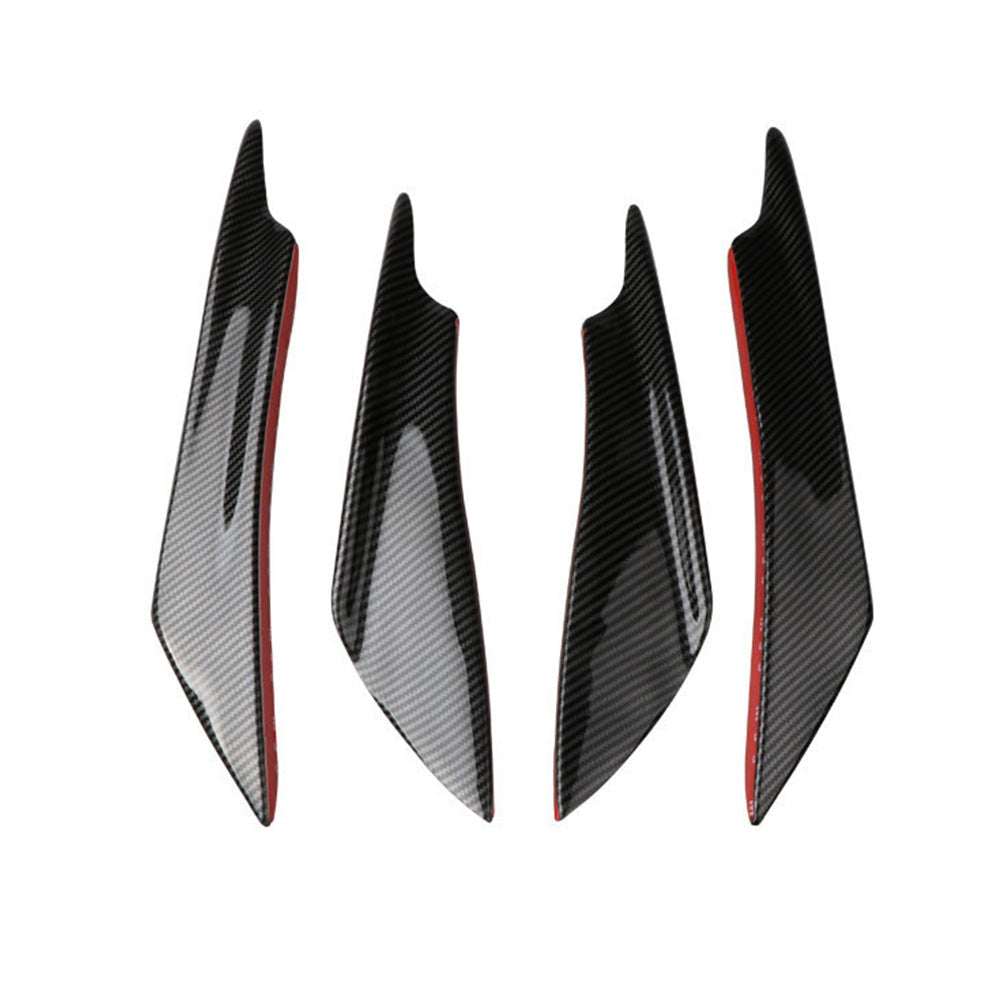 4x Carbon Fiber Bumper Fin Canard Splitter Diffuser Valence Spoiler Lip-0