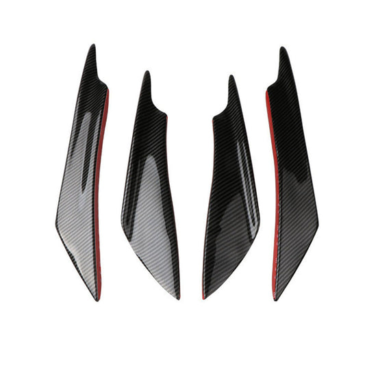 4x Carbon Fiber Bumper Fin Canard Splitter Diffuser Valence Spoiler Lip-0