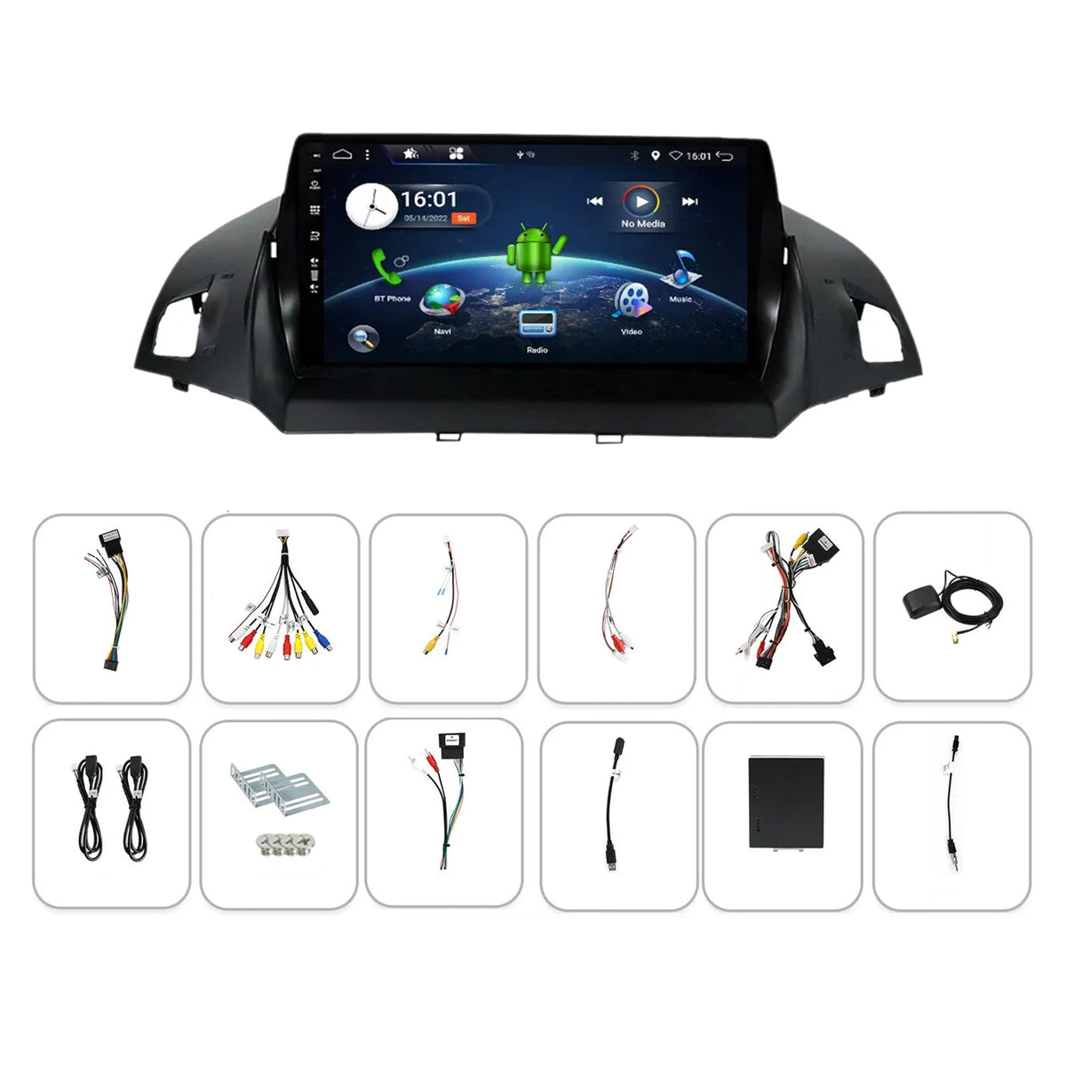 9'' CarPlay Stereo Head Unit Suitable For Ford Kuga Escape 2013-2017 Android 14-1