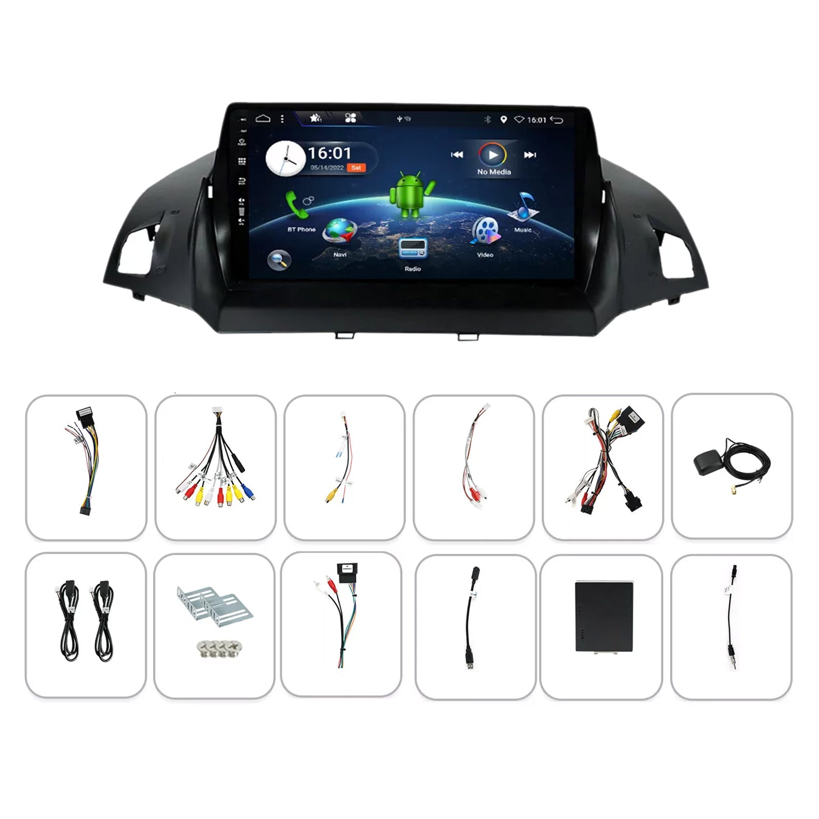 9'' CarPlay Stereo Head Unit Suitable For Ford Kuga Escape 2013-2017 Android 14-1