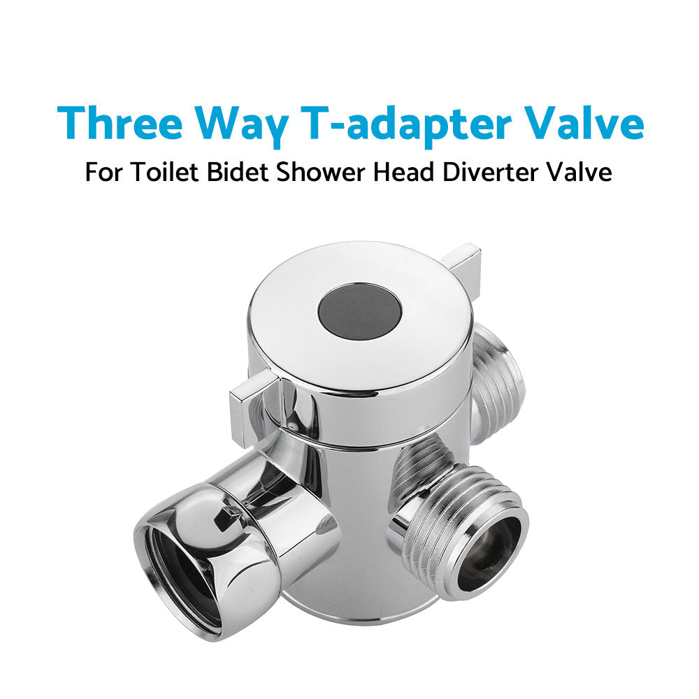 1 2 in Three Way T-adapter Valve For Toilet Bidet Shower Head Diverter Valve-1