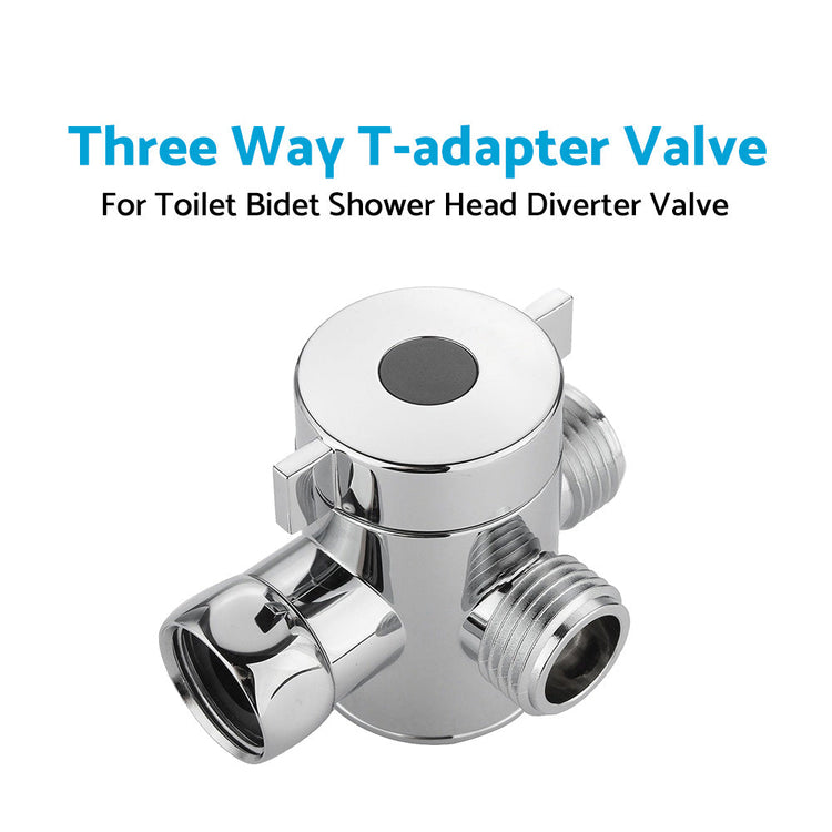 1 2 in Three Way T-adapter Valve For Toilet Bidet Shower Head Diverter Valve-1