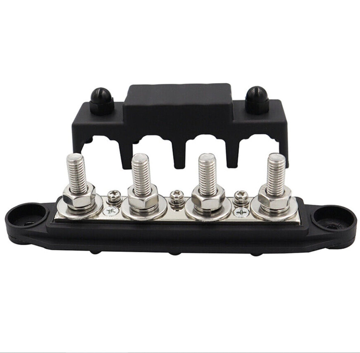 2x M8 4-Post 250A DC 48V Studs Bus Bar Power Distribution Box Terminal Block Suitable For Heavy Duty Applications-2