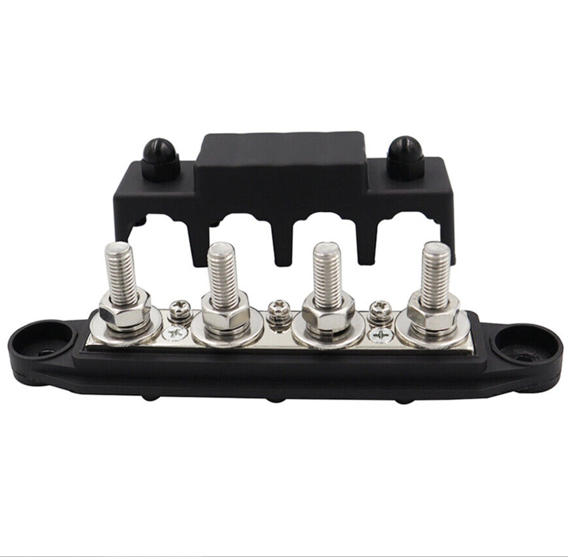 2x M8 4-Post 250A DC 48V Studs Bus Bar Power Distribution Box Terminal Block Suitable For Heavy Duty Applications-2