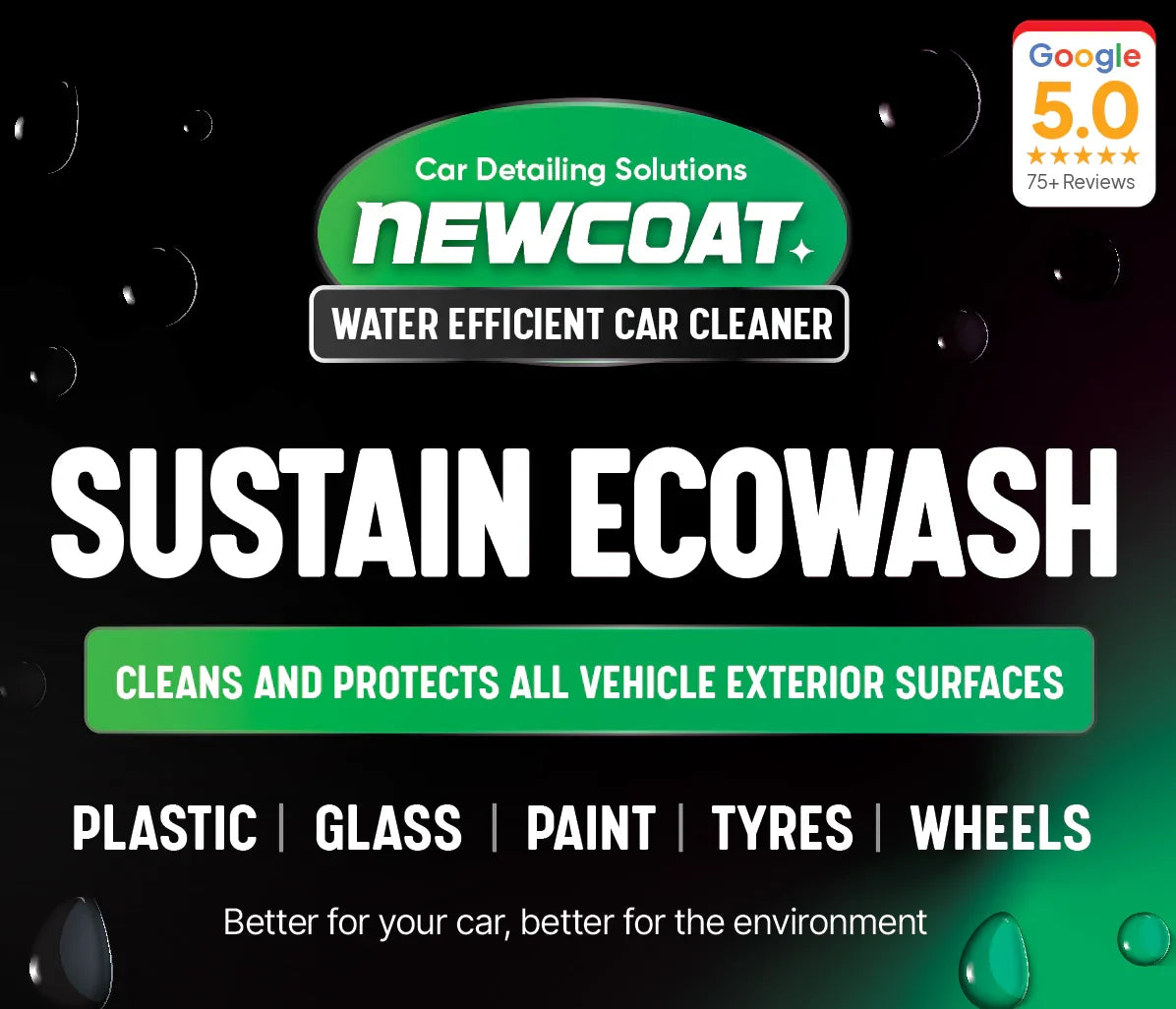Newcoat Sustain Ecowash Spray & Wipe Car Cleaner 750ML