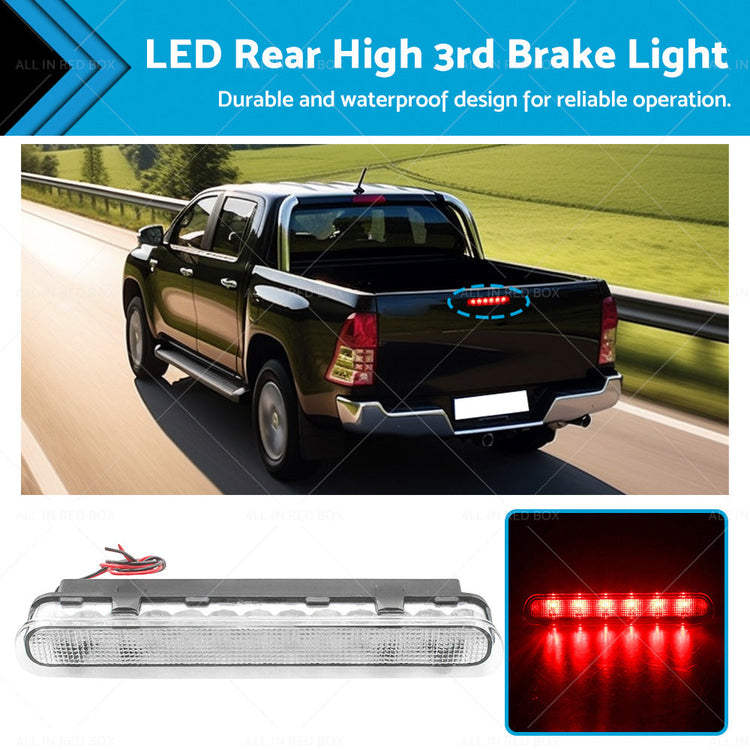 1x LED Rear High 3rd Brake Light Clear Suitable For Toyota Hilux VIGO SR5 04-15-0