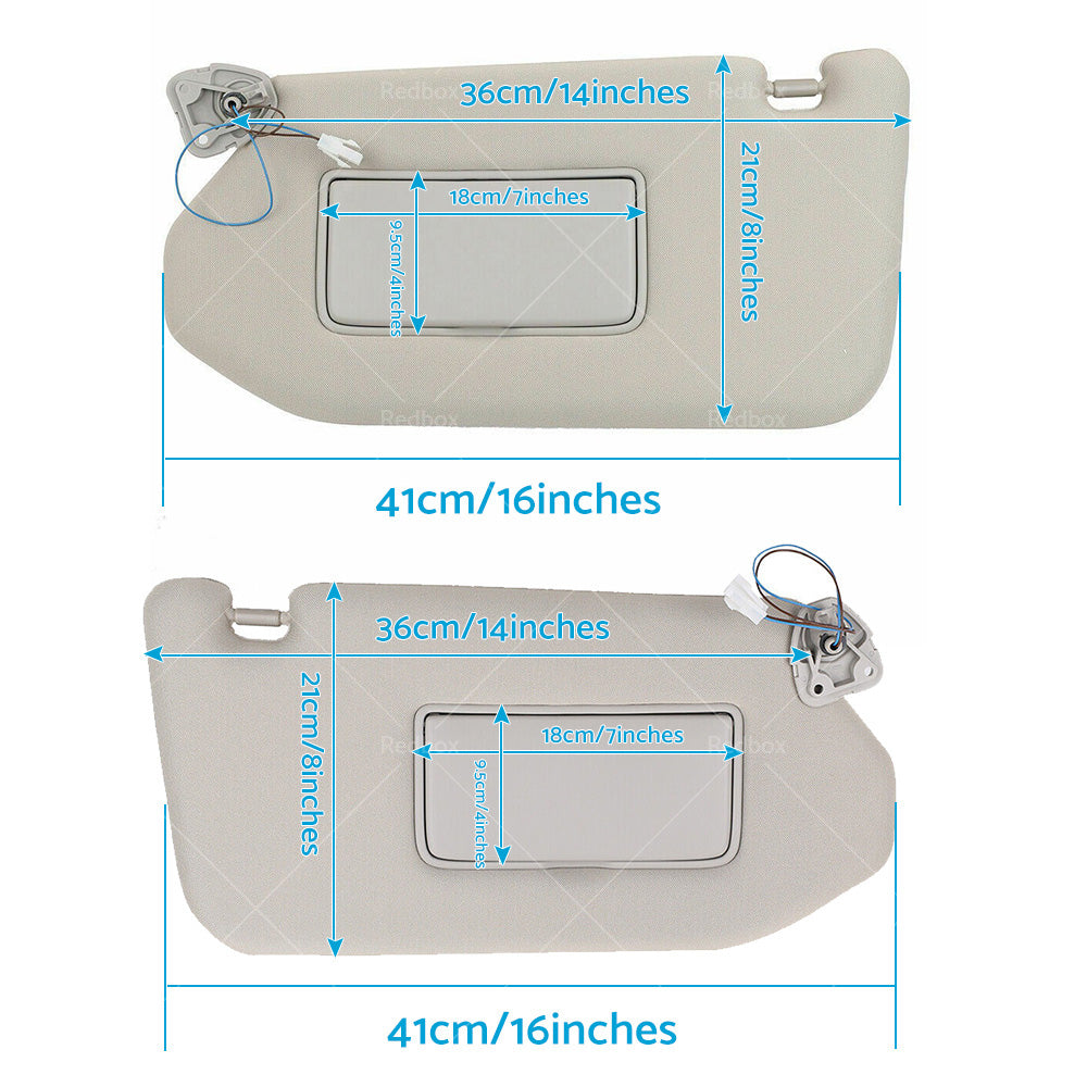 Right & Left Interior Sun Visor Shade Grey Suitable For Nissan Pathfinder R52 2013-2018-2