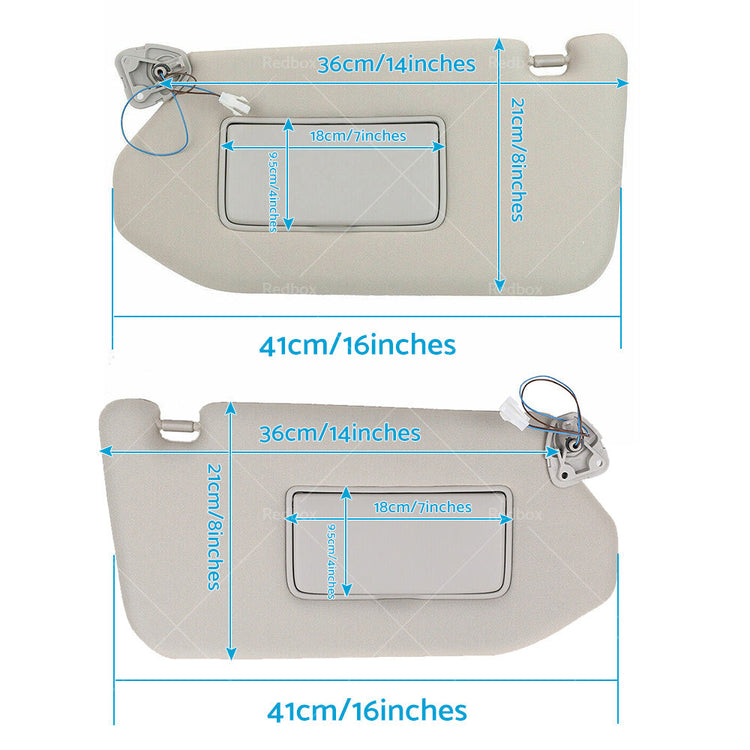 Right & Left Interior Sun Visor Shade Grey Suitable For Nissan Pathfinder R52 2013-2018-2