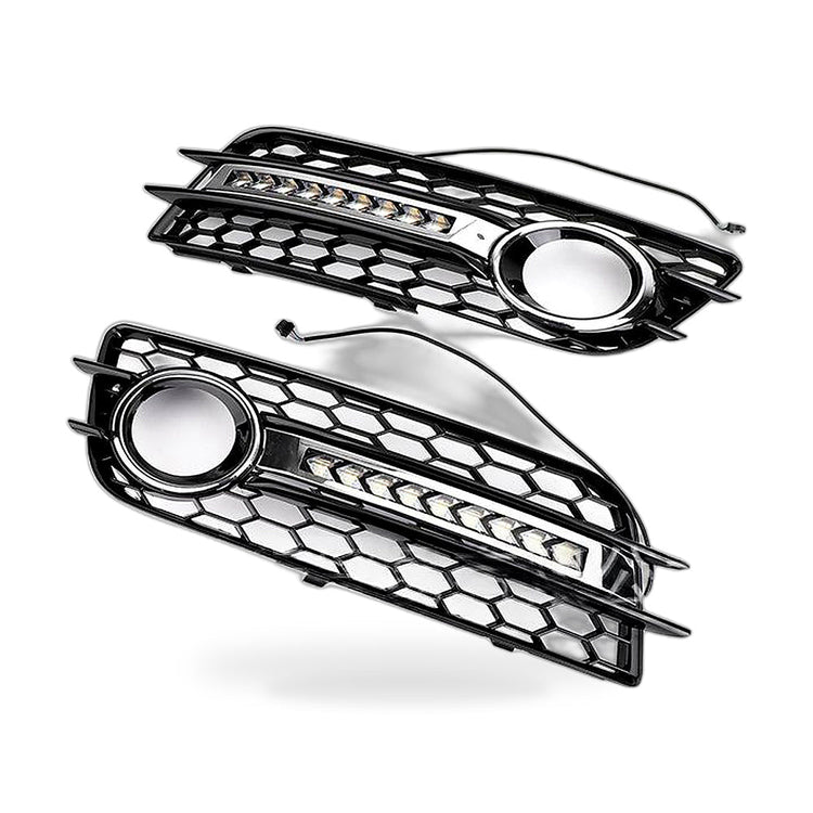 LED Flow Daytime Running Light Yellow Turn Signal Mesh Fog Light Frame for 09-11-0