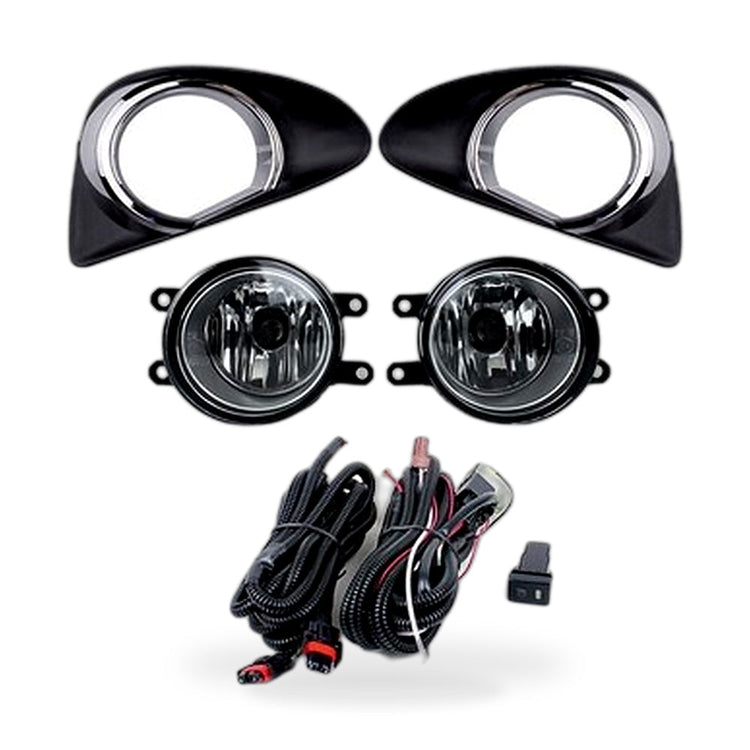 Fog Light Cover with LED Lens Suitable for Toyota Yaris Vios 2013-2014 Chrome-0