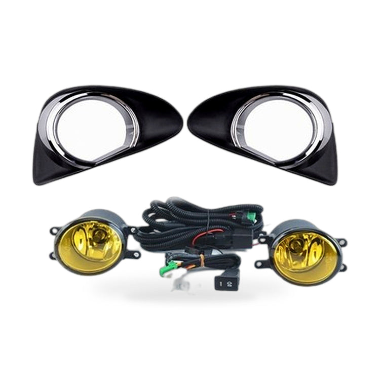 Fog Light Cover with LED DRL Suitable for Toyota Yaris Vios 2013-2014 Chrome-0