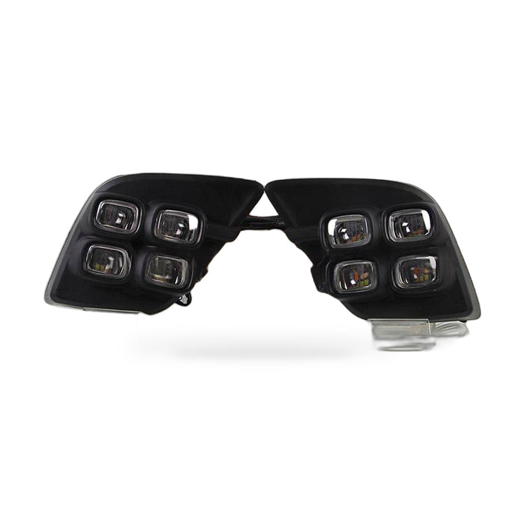 LED DRL Fog Light Frame Suitable for Toyota Hilux Revo 2015-2017 4-Eye White-0