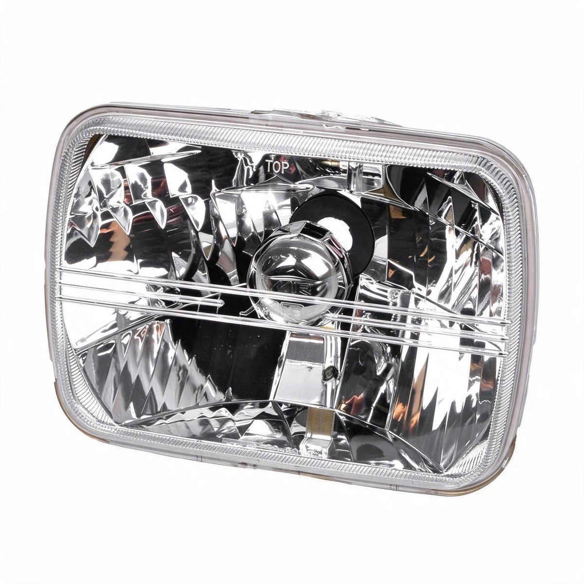7 Inch Square Head Light Diamond Look Plastic Lens Suitable for Jeep Wrangler CJ-2