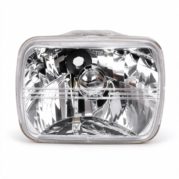 7 Inch Square Head Light Diamond Look Plastic Lens Suitable for Jeep Wrangler CJ-0