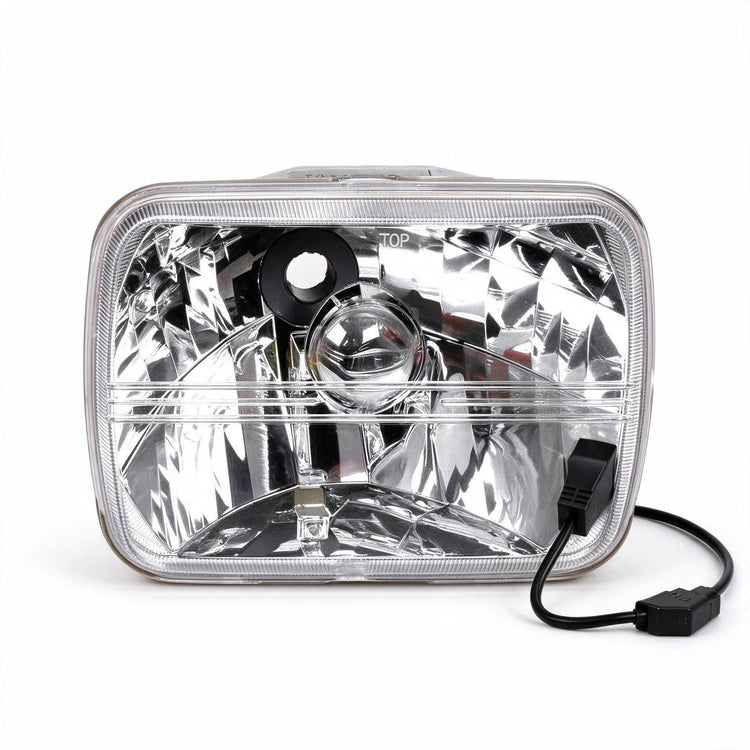 7x5 inch Square LED Headlight Assembly H4 Suitable for Jeep Wrangler Cherokee XJ-0