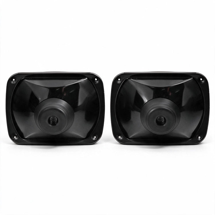 7" Square Head Lamp Set with H4 LED Globes Suitable for Jeep Wrangler CJ Ford-0