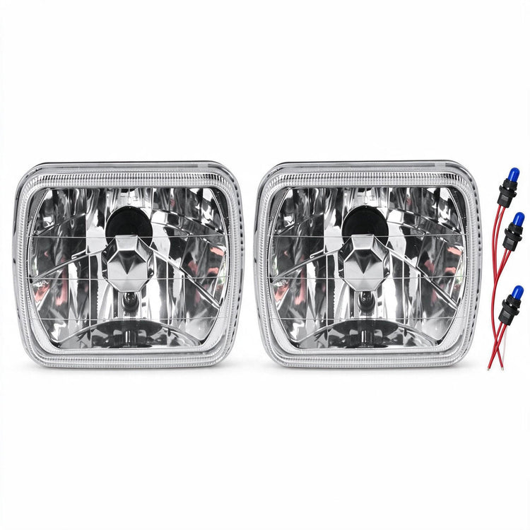 Square 7x5 Inch Head Light Clear Set LH RH Suitable for Chevrolet C10 K10 Blazer-0