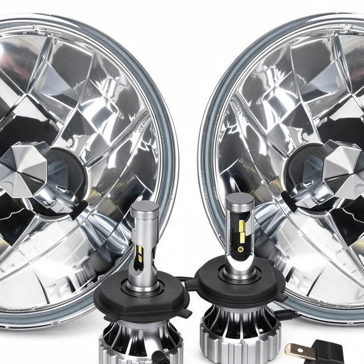 7 Inch Round Headlight Assembly with H4 LED Globes Suitable for Universal Models-3