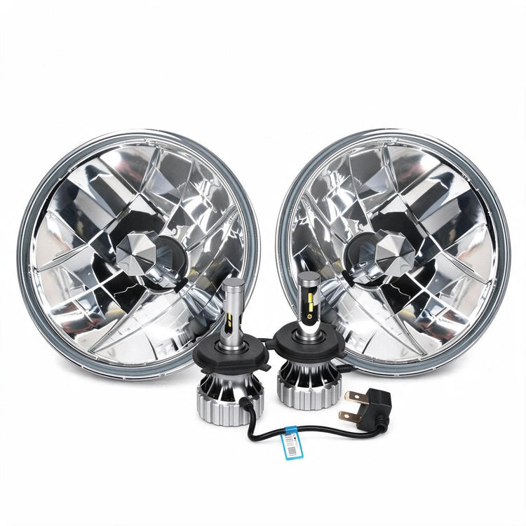 7 Inch Round Headlight Assembly with H4 LED Globes Suitable for Universal Models-0