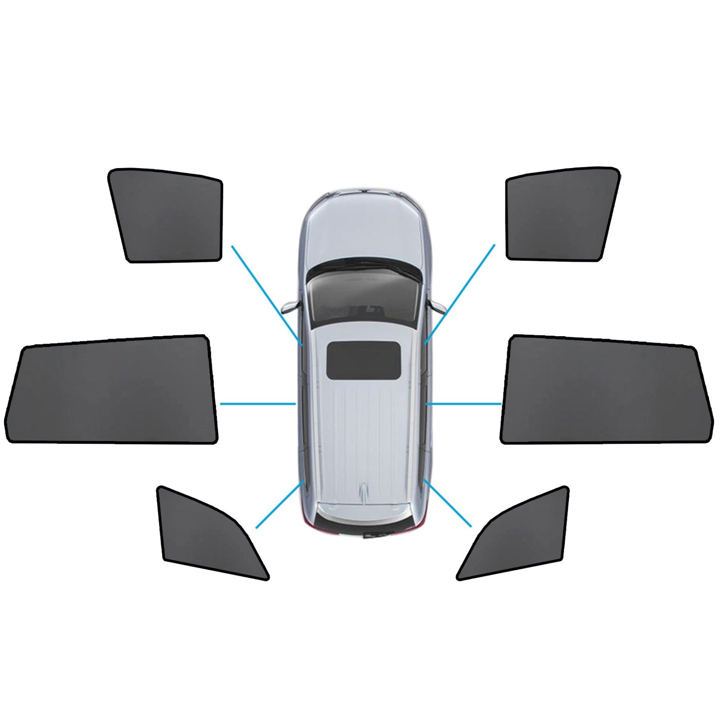 Magnetic Mesh Sun Blind Shades Front & Rear Suitable For Audi Q7 4LB 2006-2015-0