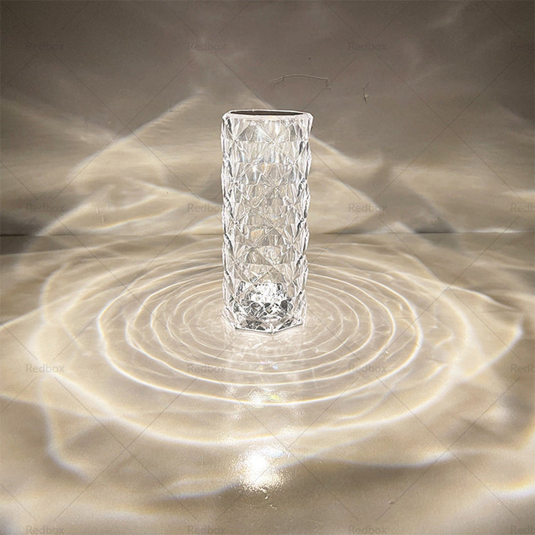 Crystal Table Lamp With Rose Diamond Touch LED Light Suitable For Universal Use, 3 or 16 Color, USB Powered-0