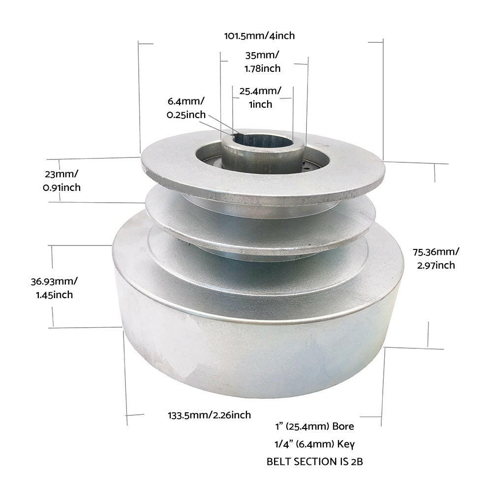 Heavy Duty Centrifugal Clutch 25.4mm 1 Inch Bore Dual Pulley Suitable For 8HP-16HP Engine 200630-3