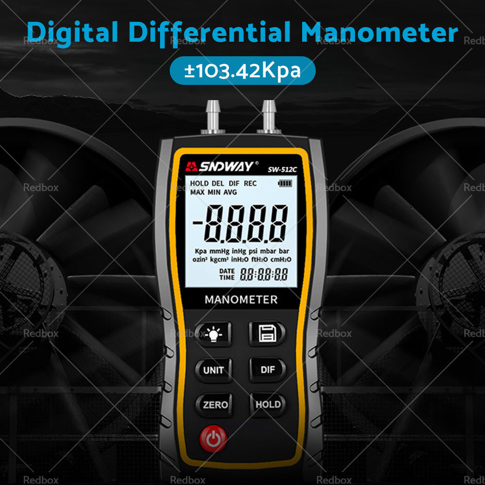 Digital Differential Manometer about 103. 42KPa Air Pressure Meter Digital-2